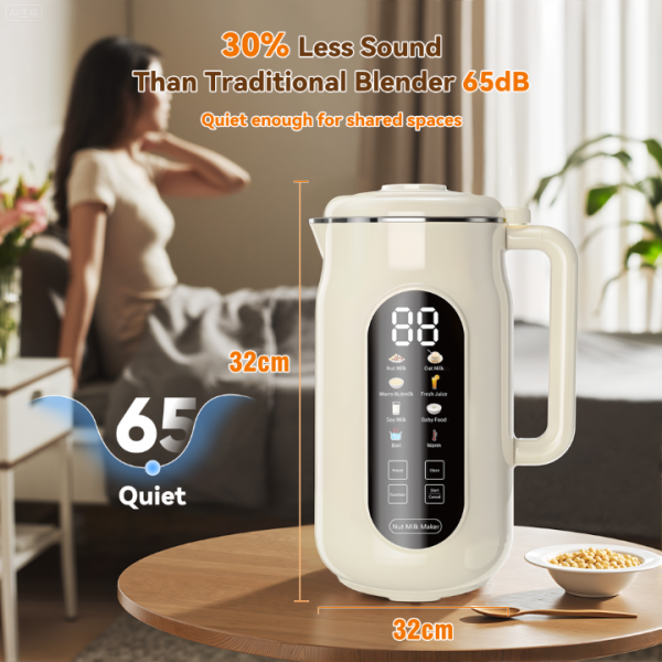 "10-in-1 Nut Milk Maker Machine, 42oz Automatic Nut Milk Maker with LED Touch Screen, Self-Cleaning, 12H Delay Start, Keep Warm, Automatic for Soy/Oat/Almond Milk, Juice,Coconut,Plant Base & Boil Water"